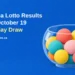Conceptual editorial illustration of colourful blank lottery balls in a transparent bowl against a clean cobalt background, with the article headline and ArubaNews.ca branding.