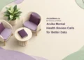 Aruba Mental Health Review Calls for Better Data Conceptual cut-paper editorial illustration of empty chairs, a notebook and a plant symbolizing care and information; not a photograph of an actual patient or facility.