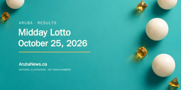Conceptual editorial illustration of blank lottery balls on a turquoise surface, without actual draw numbers or a depiction of the drawing.