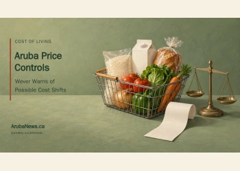 Conceptual editorial illustration of a grocery basket, receipt and everyday food staples, without real product brands or prices.