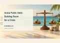 Hoogervorst Says Aruba Needs More Financial Room for a Crisis Conceptual editorial illustration of coins and a balance near a Caribbean sea horizon, representing public finances rather than a specific transaction.