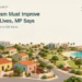 Arends-Reyes Calls for Tourism Growth to Improve Life in Aruba Conceptual editorial illustration balancing modest homes and tourism buildings with greenery on a stylised Aruba coastline; not an actual development proposal.