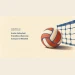 Aruba Volleyball Friendlies Welcome Curaçao’s Watakeli Conceptual editorial illustration of a coral, cream and blue volleyball beside a blue net, with the headline Aruba Volleyball Friendlies Welcome Curaçao’s Watakeli and ArubaNews.ca branding.