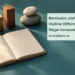 Conceptual editorial illustration of three rising wooden blocks, two balanced stones and a blank ledger on a teal desk, with the article headline and ArubaNews.ca branding.