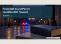 Conceptual editorial illustration of an empty generic street at dusk with a distant unmarked patrol-light glow and an abstract law-book shape, no officers, weapons, crime evidence or exact neighbourhood; not a documentary photograph of the people, venue or event.