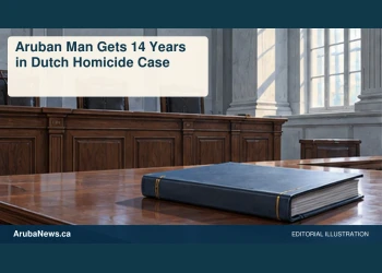 Conceptual editorial illustration: Somber conceptual editorial photograph of an empty anonymous European courtroom bench with a closed plain case file, cool daylight, no people, flags, insignia or incident reconstruction