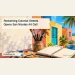 Reclaiming Colonial Streets Opens San Nicolas Art Call Editorial illustration of paintbrushes and a sketchbook by imagined colorful street facades.