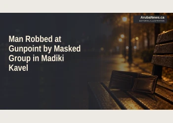 Editorial illustration of an empty wallet on a bench at night; not the Madiki Kavel robbery scene.