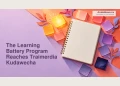 Paper-cut editorial illustration of colourful translucent tiles around a blank notebook, suggesting changing learning energy.
