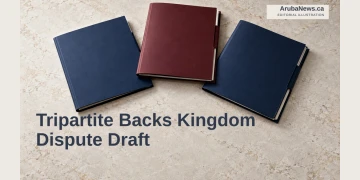 Editorial illustration of three plain document folders arranged on pale stone.