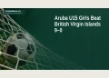 Aruba U15 Girls Beat British Virgin Islands 9–0 Editorial illustration of a football touching a goal net; not a photograph of the Aruba U15 match.