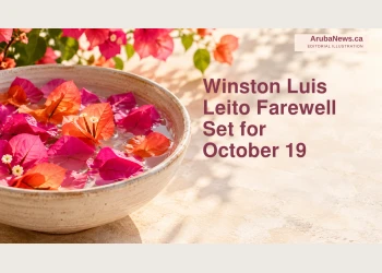 Memorial editorial illustration of bright bougainvillea petals in a pale bowl.