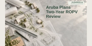 Editorial illustration of a planning desk with tracing sheets, ruler and neutral building blocks; not an approved plan.