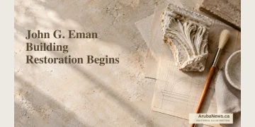 John G. Eman Building Restoration Begins Editorial illustration of conservation tools and a stone fragment; not a photograph of the John G. Eman building.