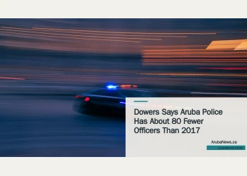 Illustrative stock photograph for “Dowers Says Aruba Police Has About 80 Fewer Officers Than 2017”: Police car in motion at night; illustrative stock, not Aruba police operations. Photograph by benjamin lehman via Unsplash. This is not a photograph of the specific Aruba news event.