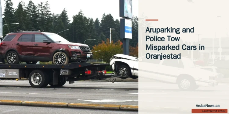 Illustrative stock photograph for “Aruparking and Police Tow Misparked Cars in Oranjestad”: Tow truck transporting a vehicle; illustrative stock, not the reported operation. Photograph by fr0ggy5 via Unsplash. This is not a photograph of the specific Aruba news event.
