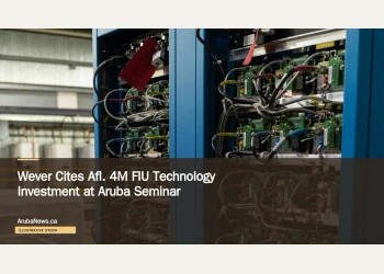 Illustrative stock photograph for “Wever Cites Afl. 4M FIU Technology Investment at Aruba Seminar”: Server racks; illustrative technology investment photo, not FIU equipment. Photograph by Eric Stoynov via Unsplash. This is not a photograph of the specific Aruba news event.