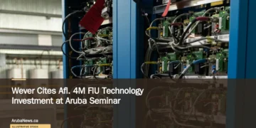 Illustrative stock photograph for “Wever Cites Afl. 4M FIU Technology Investment at Aruba Seminar”: Server racks; illustrative technology investment photo, not FIU equipment. Photograph by Eric Stoynov via Unsplash. This is not a photograph of the specific Aruba news event.
