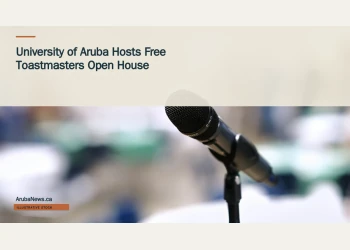 Illustrative stock photograph for “University of Aruba Hosts Free Toastmasters Open House”: Microphone in an empty room; illustrative, not the Toastmasters event. Photograph by Clint Patterson via Unsplash. This is not a photograph of the specific Aruba news event.