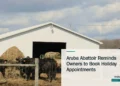 Illustrative stock photograph for “Aruba Abattoir Reminds Owners to Book Holiday Appointments”: Cattle near barn; illustrative stock, not the Aruba abattoir. Photograph by Roger Starnes Sr. via Unsplash. This is not a photograph of the specific Aruba news event.