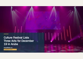 Illustrative stock photograph for “Culture Festival Lists Three Acts for December 19 in Aruba”: Empty concert stage with lights; illustrative, not the listed event. Photograph by Elijah Ekdahl via Unsplash. This is not a photograph of the specific Aruba news event.