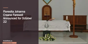 Illustrative stock photograph for “Floresita Johanna Craane Farewell Announced for October 22”: church altar with missal, lectern, candles, crucifix, Photograph by Gabriele Romano via Unsplash. This is not a photograph of the specific Aruba news event.