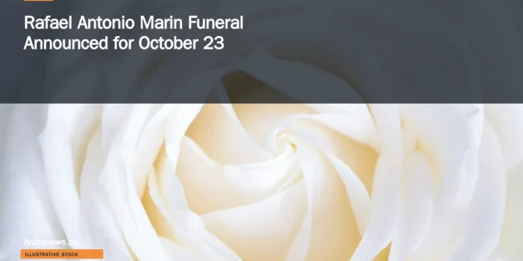 Rafael Antonio Marin Funeral Announced for October 23 Illustrative stock photograph for “Rafael Antonio Marin Funeral Announced for October 23”: Gorgeous white rose Photograph by Galina N via Unsplash. This is not a photograph of the specific Aruba news event.