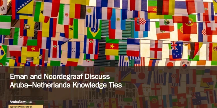Illustrative stock photograph for “Eman and Noordegraaf Discuss Aruba–Netherlands Knowledge Ties”: The flags of the 32 countries that made the World Cup Finals in Russia in 2018. Photograph by Nick Fewings via Unsplash. This is not a photograph of the specific Aruba news event.