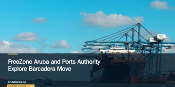 FreeZone Aruba and Ports Authority Explore Barcadera Move Illustrative stock photograph for “FreeZone Aruba and Ports Authority Explore Barcadera Move”: Container carrier waiting to take off. Hai Phong International Container Terminal (HICT), Vietnam (Jully 2022) Photograph by Nathan Cima via Unsplash. This is not a photograph of the specific Aruba news event.