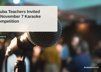 A microphone during a karaoke night in Perth, Australia; illustrative file photo, not the Aruba event.
