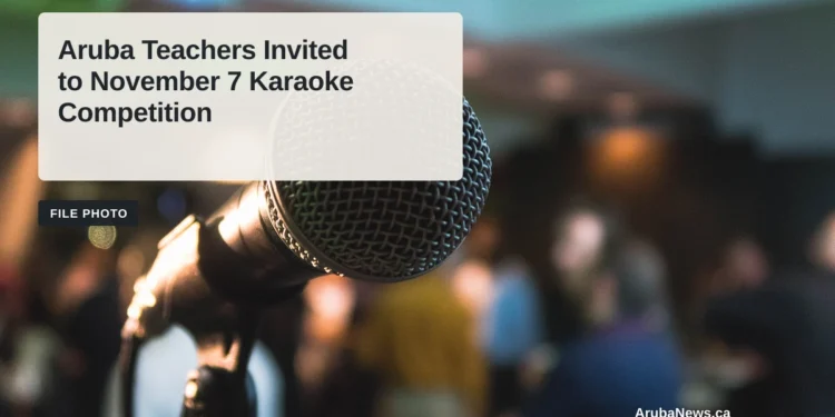 A microphone during a karaoke night in Perth, Australia; illustrative file photo, not the Aruba event.