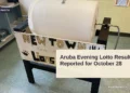 A real lottery draw drum shown as a file photo; it is not the October 28 Aruba draw.
