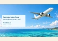 Conceptual editorial illustration of an unbranded passenger aircraft over Caribbean water; not a photograph of an Avianca flight.