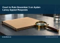 Conceptual editorial illustration: Closed plain legal folder and an unbranded magnifying glass on an empty generic hearing table, cool slate and cream, restrained side lighting; no actual courtroom, evidence, people, weapons, text, seals or logos. Not a photograph of the reported people or event.