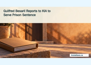 Conceptual editorial illustration of a closed legal folder beside an anonymous doorway; not a photograph of Guilfred Besaril or KIA.