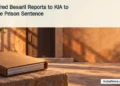 Conceptual editorial illustration of a closed legal folder beside an anonymous doorway; not a photograph of Guilfred Besaril or KIA.