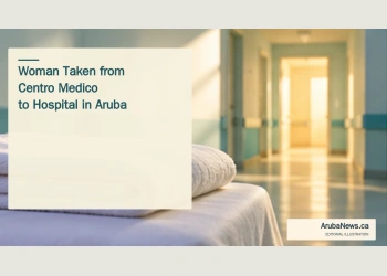 Conceptual editorial illustration of a folded blanket and softly lit medical corridor; not a photograph of Centro Medico or the patient.