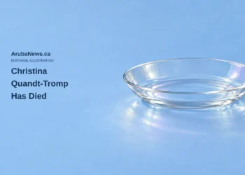 Conceptual tempera illustration of an empty clear-glass dish on a powder-blue surface; not Christina Quandt-Tromp’s belongings, an actual funeral scene or documentary evidence.