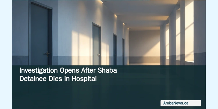 Conceptual editorial illustration of an empty sunlit corridor with closed doors; not a photograph of Shaba Police Station or incident evidence.