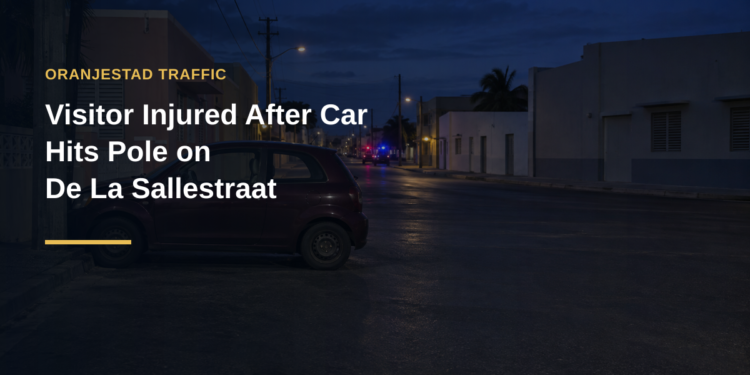 Visitor Injured After Car Hits Pole on De La Sallestraat