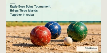 Eagle Boys Bolas Tournament Brings Three Islands Together in Aruba Conceptual editorial illustration of bolas balls on a sandy playing surface; not a photograph of the Eagle Boys tournament.
