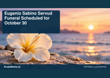 Conceptual editorial illustration: Respectful still life of a single cream flower on pale stone beside a softly blurred sea at sunrise, lavender and warm sand palette, low close viewpoint, open right side. Not a photograph of the actual people, event or location.