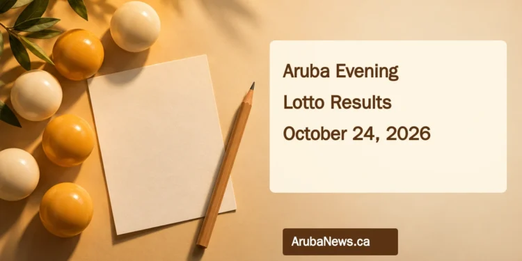Conceptual editorial illustration of unnumbered lottery balls and a blank results slip on a warm-toned tabletop; not an official draw photograph.