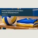 Conceptual editorial illustration of a volleyball beside neatly folded plain sports jerseys on an empty indoor court bench, low angle with bright blue and yellow accents, no logos, numbers, people or recognizable venue; not a documentary photograph of the people, venue or event.