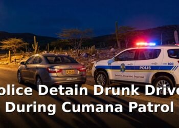 Police Detain Drunk Driver During Cumana Patrol