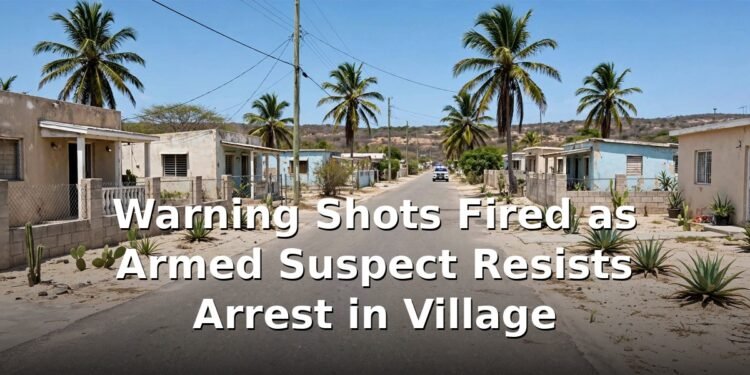 Warning Shots Fired as Armed Suspect Resists Arrest in Village