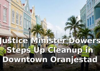 Justice Minister Dowers Steps Up Cleanup in Downtown Oranjestad
