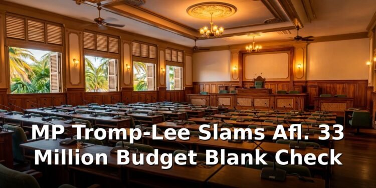 MP Tromp-Lee Slams Afl. 33 Million Budget Blank Check