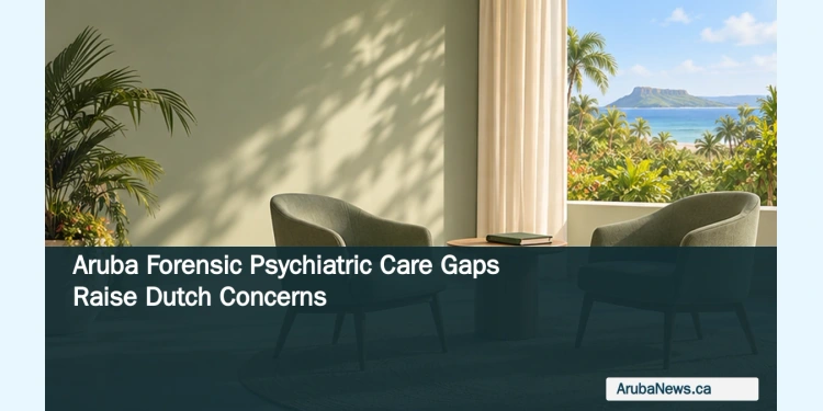 Editorial illustration of two empty consultation chairs in a calm, sunlit Caribbean room; no real clinic or patients are depicted.