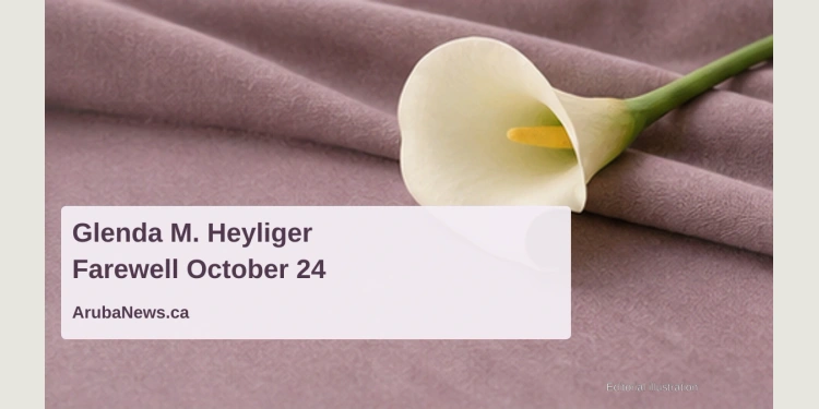 Glenda M. Heyliger Farewell Announced for October 24 Editorial memorial illustration of an ivory calla lily on fabric; not a photograph of Glenda M. Heyliger or the funeral venue.